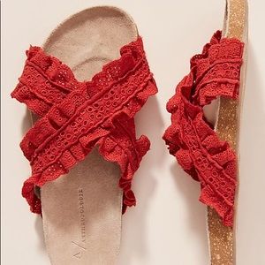 Anthropologie Bianca Ruffled Sandals